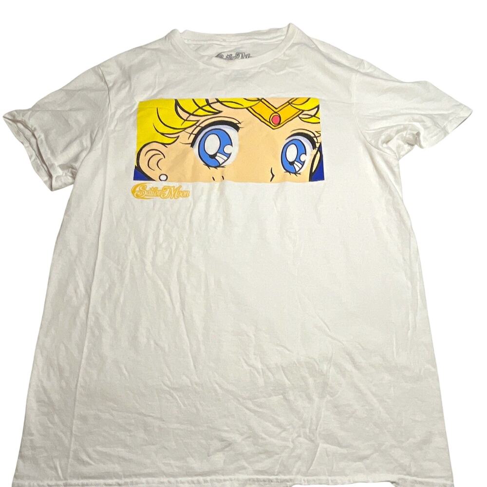 Sailor Moon Anime Graphic Print Tee White Crew Neck Short Sleeve Unisex M(0034)